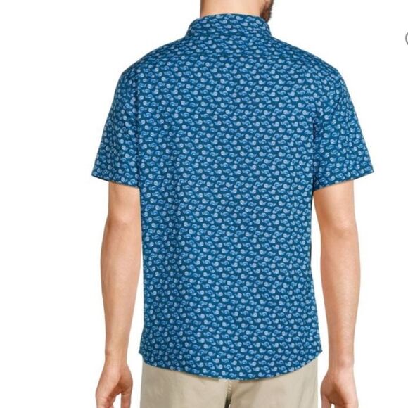 SLATE & STONE WHALE PRINT SHIRT SHORT SLEEVE BLUE M NWT‎ IN PACKAGING - Picture 2 of 4